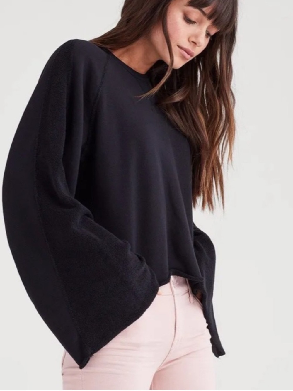 7 for All Mankind Flare Sleeve Crop Sweatshirt - medium - Picture 3 of 14